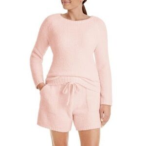 Members Mark LUXURY Cozy Pink Knit Sweater and Shorts Set
